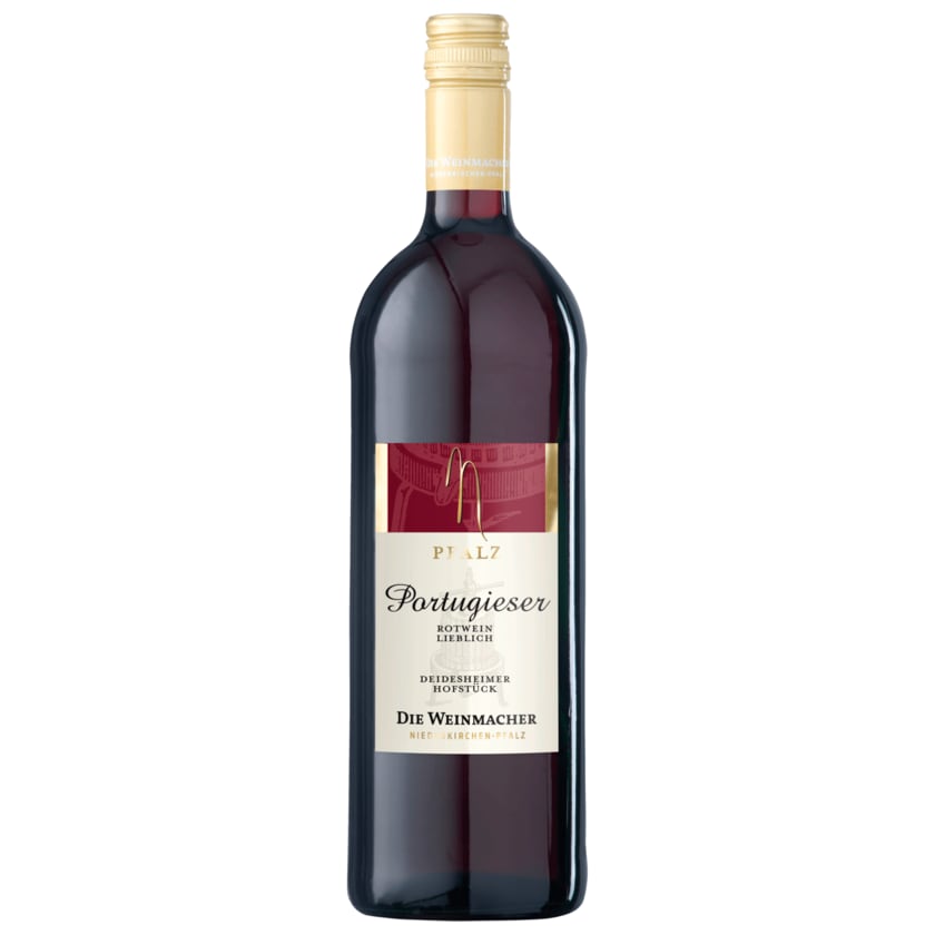 Die Weinmacher Deidesheimer Hofstück Rotwein Portugieser QbA lieblich 1l